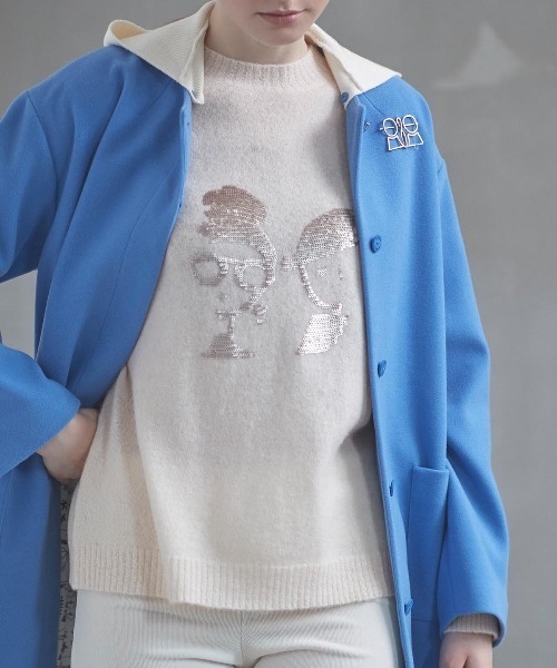 STUDIO PICONE(スタジオピッコーネ)の「アルパカ混スパンコール刺繍ニット(ニット/セーター・レディース・ピンク/ライトブルー/ネイビー/ベージュ・L/M)」の17枚目の写真