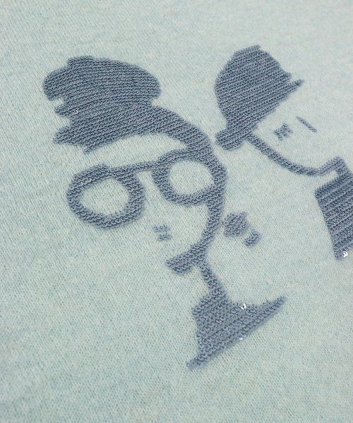 STUDIO PICONE(スタジオピッコーネ)の「アルパカ混スパンコール刺繍ニット(ニット/セーター・レディース・ピンク/ライトブルー/ネイビー/ベージュ・L/M)」の6枚目の写真