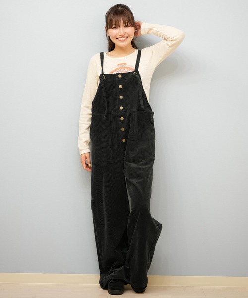 エヴィス 黒 コーデュロイ サスペンダー付きオーバーオール エヴィス 黒 コーデュロイ サスペンダー付きオーバーオール エヴィス
