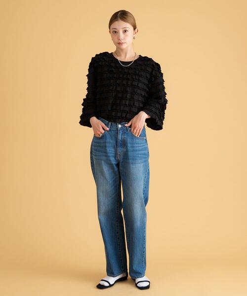 URBAN RESEARCH Sonny Label（アーバンリサーチサニーレーベル）の「フリルカットプルオーバー（Tシャツ/カットソー・レディース・ブラック/オフホワイト・FREE）」の7枚目の写真