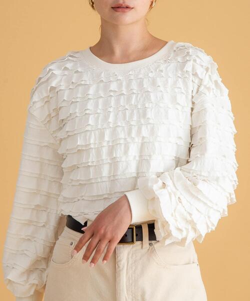 URBAN RESEARCH Sonny Label（アーバンリサーチサニーレーベル）の「フリルカットプルオーバー（Tシャツ/カットソー・レディース・ブラック/オフホワイト・FREE）」の15枚目の写真