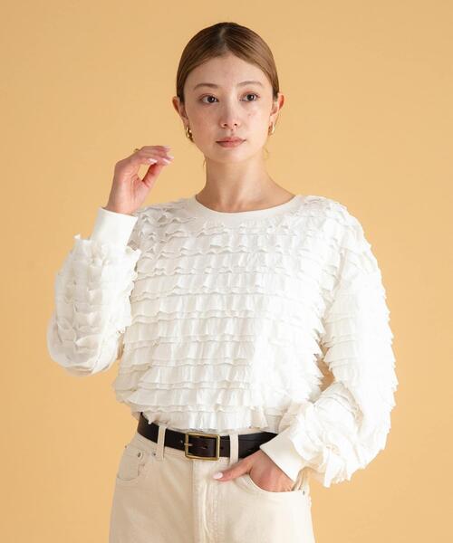 URBAN RESEARCH Sonny Label（アーバンリサーチサニーレーベル）の「フリルカットプルオーバー（Tシャツ/カットソー・レディース・ブラック/オフホワイト・FREE）」の16枚目の写真