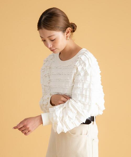 URBAN RESEARCH Sonny Label（アーバンリサーチサニーレーベル）の「フリルカットプルオーバー（Tシャツ/カットソー・レディース・ブラック/オフホワイト・FREE）」の17枚目の写真