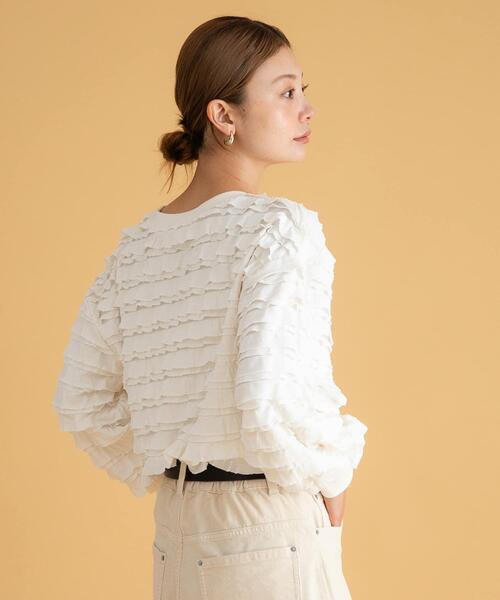 URBAN RESEARCH Sonny Label（アーバンリサーチサニーレーベル）の「フリルカットプルオーバー（Tシャツ/カットソー・レディース・ブラック/オフホワイト・FREE）」の18枚目の写真