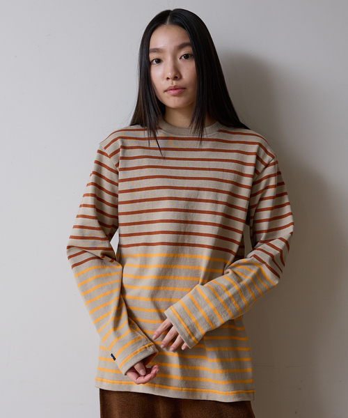 Barbarian(バーバリアン)の「【BARBARIAN/バーバリアン 】12ozHEAVY WEIGHT CREW LONG/ボーダー/クルーネック/ユニセックス【WEB限定】(ポロシャツ・メンズ・レモンイエロー/ラベンダー/レッド系その他・S/M/L/XL)」の1枚目の写真
