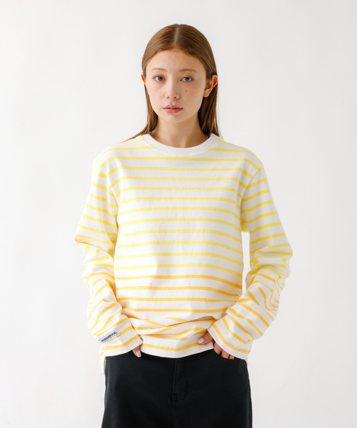 Barbarian(バーバリアン)の「【BARBARIAN/バーバリアン 】12ozHEAVY WEIGHT CREW LONG/ボーダー/クルーネック/ユニセックス【WEB限定】(ポロシャツ・メンズ・レモンイエロー/ラベンダー/レッド系その他・S/M/L/XL)」の3枚目の写真