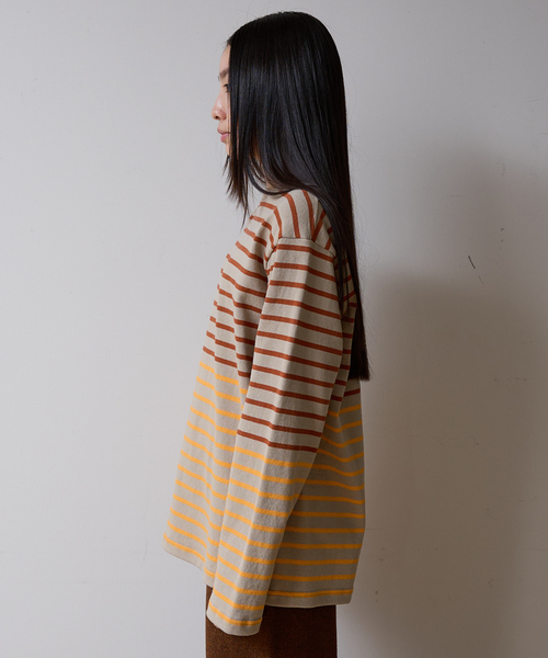 Barbarian(バーバリアン)の「【BARBARIAN/バーバリアン 】12ozHEAVY WEIGHT CREW LONG/ボーダー/クルーネック/ユニセックス【WEB限定】(ポロシャツ・メンズ・レモンイエロー/ラベンダー/レッド系その他・S/M/L/XL)」の5枚目の写真