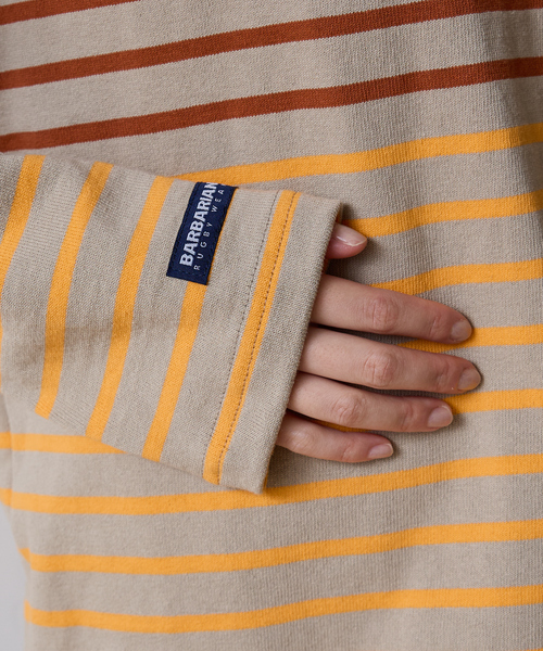 Barbarian(バーバリアン)の「【BARBARIAN/バーバリアン 】12ozHEAVY WEIGHT CREW LONG/ボーダー/クルーネック/ユニセックス【WEB限定】(ポロシャツ・メンズ・レモンイエロー/ラベンダー/レッド系その他・S/M/L/XL)」の8枚目の写真