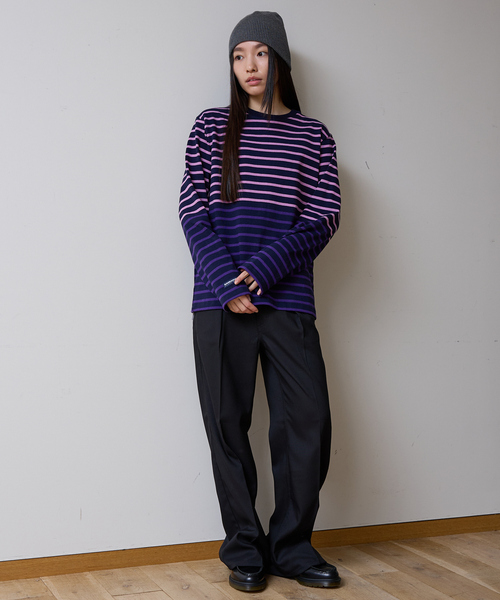 Barbarian(バーバリアン)の「【BARBARIAN/バーバリアン 】12ozHEAVY WEIGHT CREW LONG/ボーダー/クルーネック/ユニセックス【WEB限定】(ポロシャツ・メンズ・レモンイエロー/ラベンダー/レッド系その他・S/M/L/XL)」の14枚目の写真