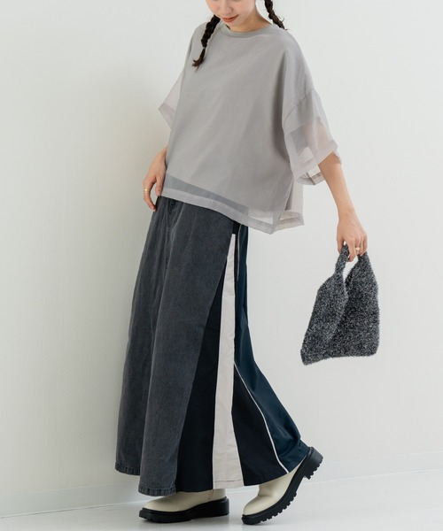 refinedworks(リファインドワークス)の「【refinedworks】異素材 使いが光る デニム 切替 ロング スカート(デニムスカート・レディース・ブルー/ブラック・FREE)」の21枚目の写真