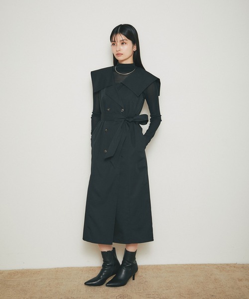 セール】2WAYビックカラートレンチジレワンピース（ワンピース