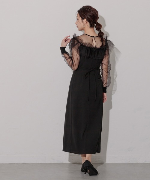 birei(ビレイ)の「シアーラッフルドレス(ドレス・レディース・イエロー/アッシュブラウン/ブラック・M)」の17枚目の写真