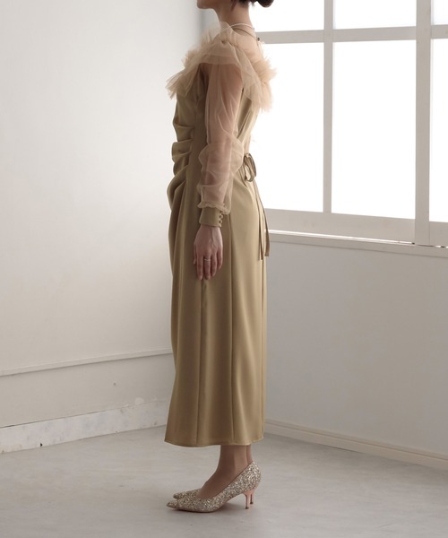 birei(ビレイ)の「シアーラッフルドレス(ドレス・レディース・イエロー/アッシュブラウン/ブラック・M)」の22枚目の写真