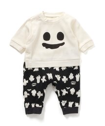 Ampersand | 【リンク】ほね・おばけ蓄光プリントワッフルカバーオール(ロンパース)