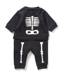 Ampersand | 【リンク】ほね・おばけ蓄光プリントワッフルカバーオール(ロンパース)