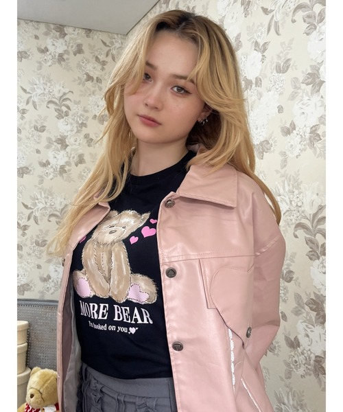 MORE self LOVE(モアセルフラブ)の「【MORE BEAR】big bear TEE(Tシャツ/カットソー・レディース・ブラック/ホワイト/ピンク・FREE)」の1枚目の写真
