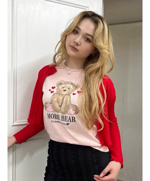 MORE self LOVE(モアセルフラブ)の「【MORE BEAR】big bear TEE(Tシャツ/カットソー・レディース・ブラック/ホワイト/ピンク・FREE)」の9枚目の写真