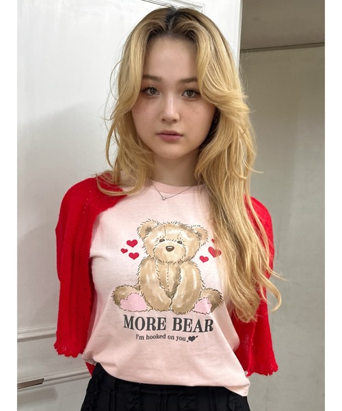 MORE self LOVE(モアセルフラブ)の「【MORE BEAR】big bear TEE(Tシャツ/カットソー・レディース・ブラック/ホワイト/ピンク・FREE)」の10枚目の写真