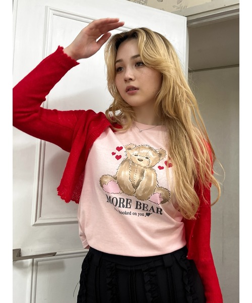 MORE self LOVE(モアセルフラブ)の「【MORE BEAR】big bear TEE(Tシャツ/カットソー・レディース・ブラック/ホワイト/ピンク・FREE)」の16枚目の写真