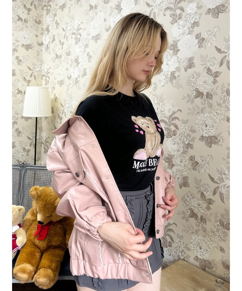 MORE self LOVE(モアセルフラブ)の「【MORE BEAR】big bear TEE(Tシャツ/カットソー・レディース・ブラック/ホワイト/ピンク・FREE)」の12枚目の写真