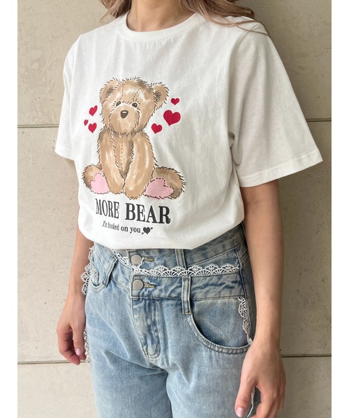 MORE self LOVE(モアセルフラブ)の「【MORE BEAR】big bear TEE(Tシャツ/カットソー・レディース・ブラック/ホワイト/ピンク・FREE)」の15枚目の写真