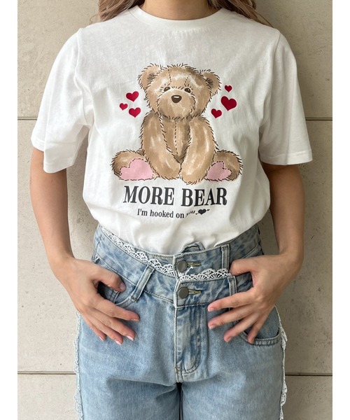 MORE self LOVE(モアセルフラブ)の「【MORE BEAR】big bear TEE(Tシャツ/カットソー・レディース・ブラック/ホワイト/ピンク・FREE)」の14枚目の写真