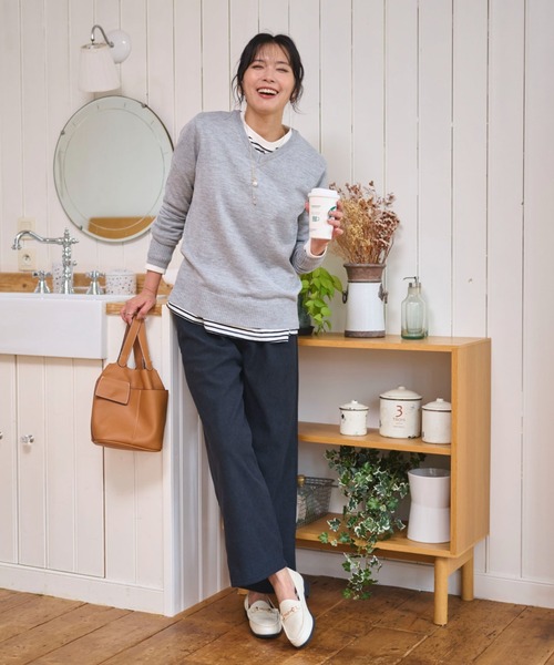 WEGO(ウィゴー)の「WEGO/【WEB限定】裏ベロアワイドイージーパンツ(スラックス・レディース・アイボリー/チャコール/ブラック・MEDIUM/LARGE)」の14枚目の写真
