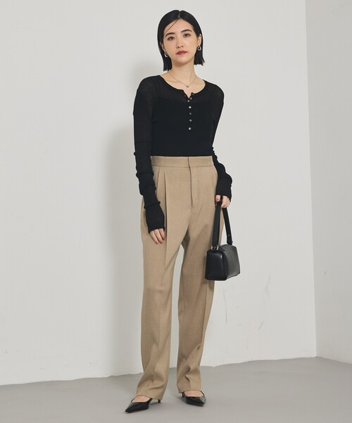 qualite（カリテ）の「【セットアップ対応】ツイードタックテーパード（その他パンツ・レディース・ベージュ/グレー・38/36）」の6枚目の写真