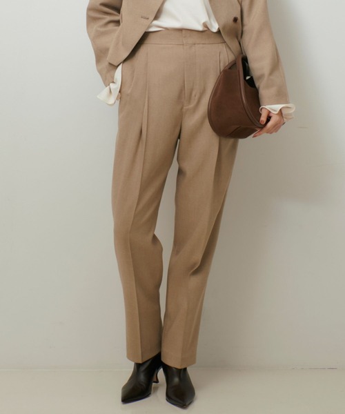 qualite（カリテ）の「【セットアップ対応】ツイードタックテーパード（その他パンツ・レディース・ベージュ/グレー・38/36）」の2枚目の写真