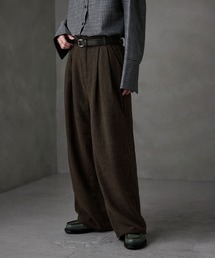 スラックス（ブラウン/茶色系・チェック柄）ファッション通販