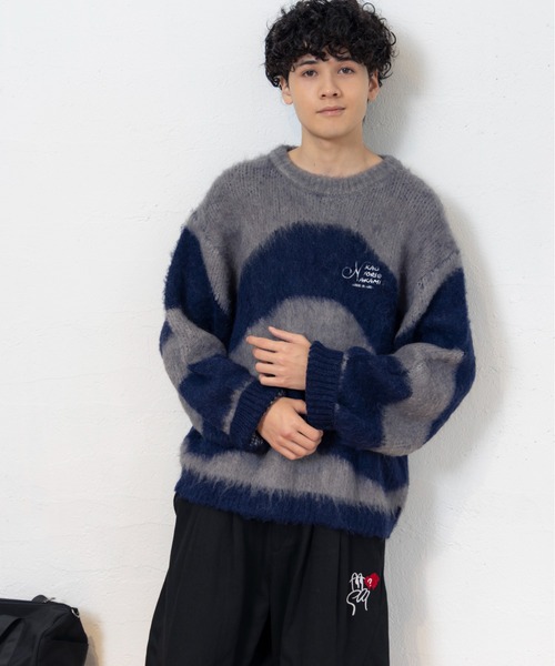 kaoyorinakami（カオヨリナカミ）の「KUNE-KUNE KNIT / クネクネニット（ニット/セーター・メンズ・グレー/アイボリー・MEDIUM/X-LARGE/LARGE/SMALL）」の20枚目の写真