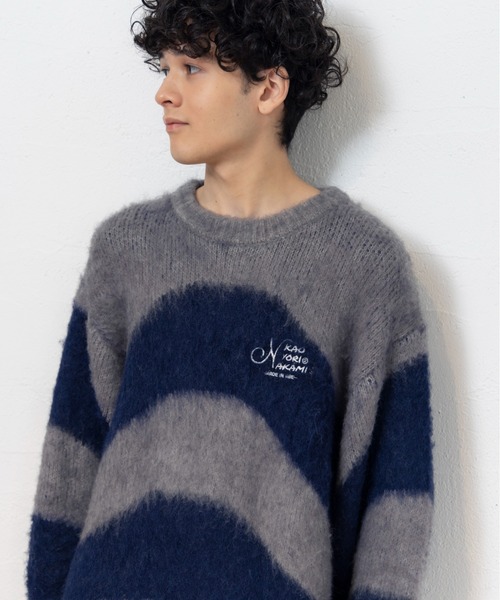 kaoyorinakami（カオヨリナカミ）の「KUNE-KUNE KNIT / クネクネニット（ニット/セーター・メンズ・グレー/アイボリー・MEDIUM/X-LARGE/LARGE/SMALL）」の21枚目の写真