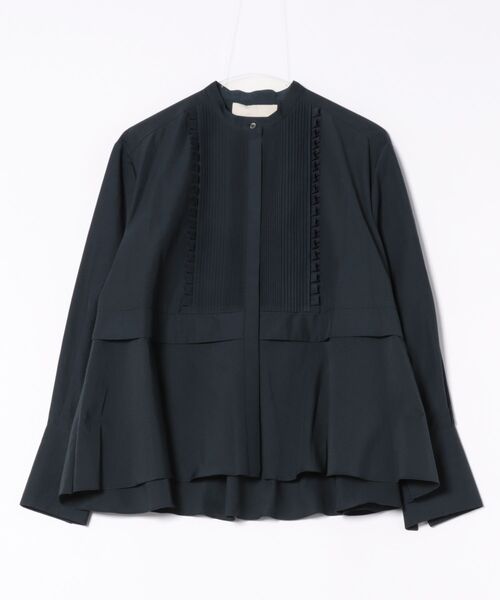 Marilyn Moon(マリリンムーン)の「tuck frill flare shirt(シャツ/ブラウス・レディース・ピンク/グレー/ネイビー/サックスブルー・FREE)」の2枚目の写真