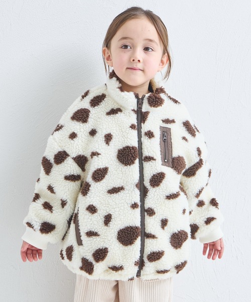 pairmanon（ペアマノン）の「【エアサーマル】ユニセックス 総柄 無地 ボアブルゾン（ブルゾン・キッズ・ブラック系その他/ブラウン系その他/ホワイト系その他/ピンク/ブラウン/ベージュ・XS/S/M/L）」の2枚目の写真