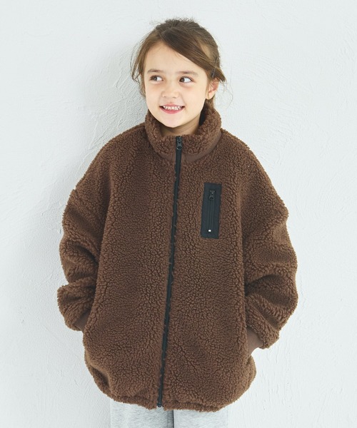 pairmanon（ペアマノン）の「【エアサーマル】ユニセックス 総柄 無地 ボアブルゾン（ブルゾン・キッズ・ブラック系その他/ブラウン系その他/ホワイト系その他/ピンク/ブラウン/ベージュ・XS/S/M/L）」の4枚目の写真