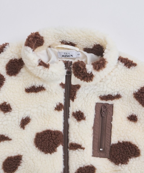 pairmanon（ペアマノン）の「【エアサーマル】ユニセックス 総柄 無地 ボアブルゾン（ブルゾン・キッズ・ブラック系その他/ブラウン系その他/ホワイト系その他/ピンク/ブラウン/ベージュ・XS/S/M/L）」の9枚目の写真