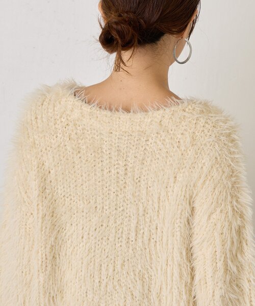 Jena espace merveilleux(ジェナ エスパスメルヴェイユ)の「サイドボタンシャギーニット(ニット/セーター・レディース・アイボリー/ベージュ/ネイビー・FREE)」の22枚目の写真