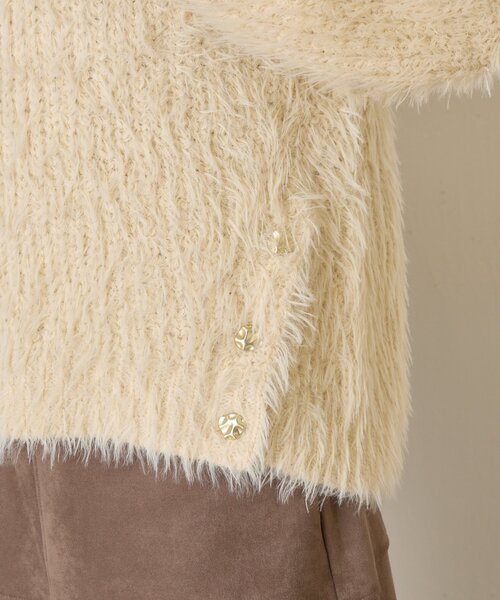 Jena espace merveilleux(ジェナ エスパスメルヴェイユ)の「サイドボタンシャギーニット(ニット/セーター・レディース・アイボリー/ベージュ/ネイビー・FREE)」の19枚目の写真