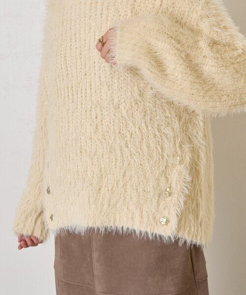 Jena espace merveilleux(ジェナ エスパスメルヴェイユ)の「サイドボタンシャギーニット(ニット/セーター・レディース・アイボリー/ベージュ/ネイビー・FREE)」の18枚目の写真