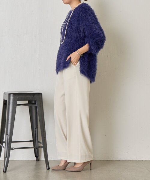 Jena espace merveilleux(ジェナ エスパスメルヴェイユ)の「サイドボタンシャギーニット(ニット/セーター・レディース・アイボリー/ベージュ/ネイビー・FREE)」の5枚目の写真