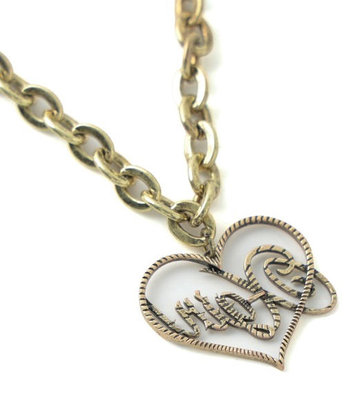 X-girl（エックスガール）の「HEART SCRIPT LOGO CHAIN NECKLACE（ネックレス・レディース・シルバー/ゴールド・ONE SIZE）」の4枚目の写真