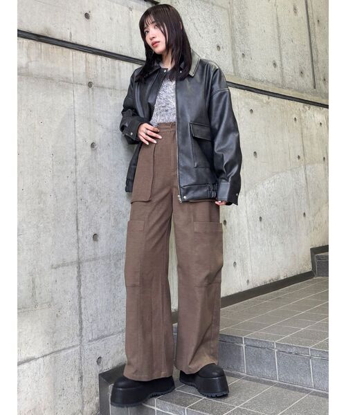 MURUA（ムルーア）の「カーゴZIPパンツ（カーゴパンツ・レディース・ブラウン/ブラック/グレー/その他1・1/2）」の9枚目の写真