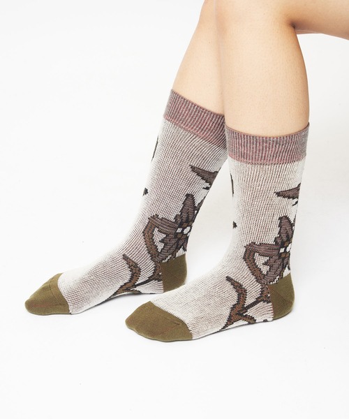 gomme（ゴム）の「エーデルワイスソックス（ソックス/靴下・レディース・ブラック/ホワイト/ベージュ/ネイビー・FREE）」の2枚目の写真