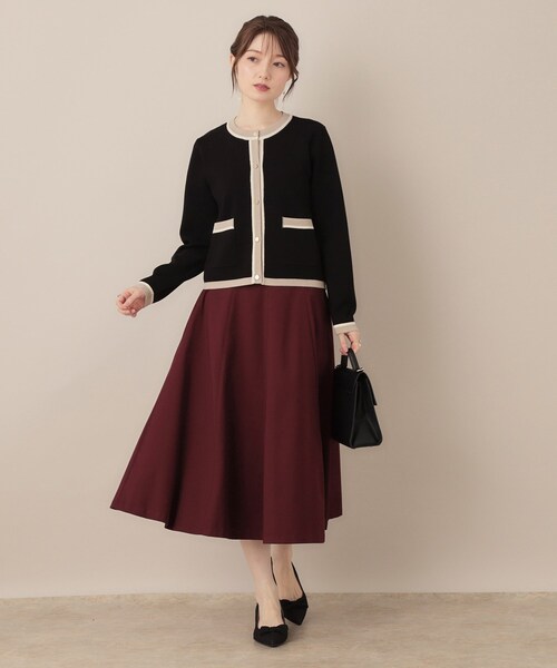 couture brooch(クチュールブローチ)の「【高見え・通勤・大人可愛い】配色総針スカラカーディガン(カーディガン/ボレロ・レディース・ブルー系その他/アイボリー/ブラック・36/38/40/42)」の22枚目の写真