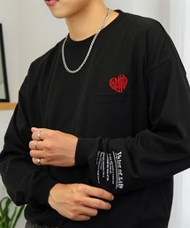 刺繍 ロゴ ヘビーウェイト 長袖 Tシャツ ハート グラフィック ロンT