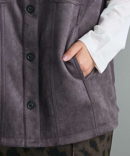 CRAFT STANDARD BOUTIQUE（クラフトスタンダードブティック）の「フェイクスエードベスト（その他アウター・レディース・ブラウン/チャコールグレー・FREE）」の22枚目の写真