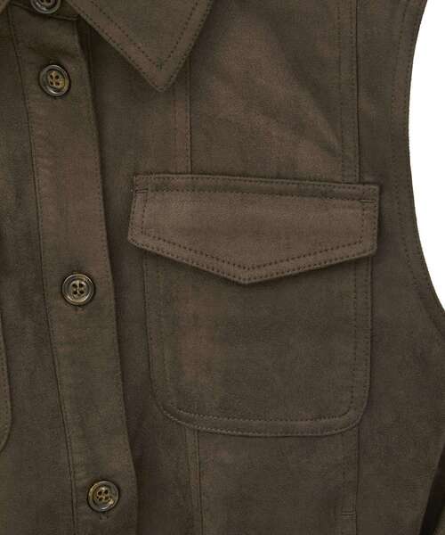 CRAFT STANDARD BOUTIQUE（クラフトスタンダードブティック）の「フェイクスエードベスト（その他アウター・レディース・ブラウン/チャコールグレー・FREE）」の13枚目の写真