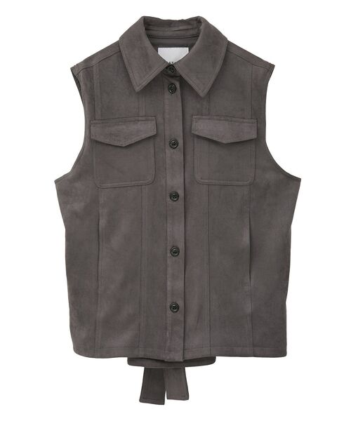 CRAFT STANDARD BOUTIQUE（クラフトスタンダードブティック）の「フェイクスエードベスト（その他アウター・レディース・ブラウン/チャコールグレー・FREE）」の4枚目の写真
