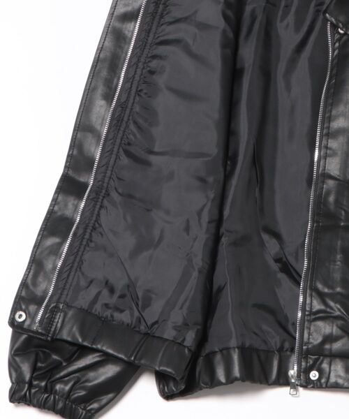 H.TOKYO(エイチトウキョウ)の「【ハードすぎず女性らしい】ライダース風ジャケット/ブルゾン(ブルゾン・レディース・ブラック/ブラウン・FREE)」の4枚目の写真