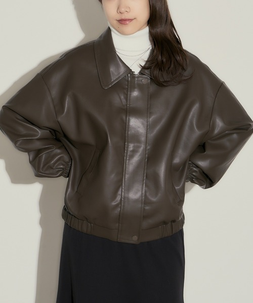 H.TOKYO(エイチトウキョウ)の「【ハードすぎず女性らしい】ライダース風ジャケット/ブルゾン(ブルゾン・レディース・ブラック/ブラウン・FREE)」の11枚目の写真